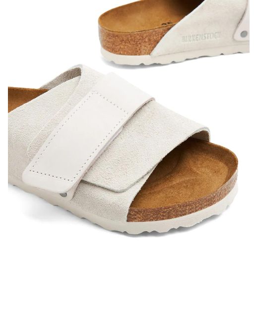 Claquettes Kyoto En Daim À Attache Scratch Birkenstock en coloris White