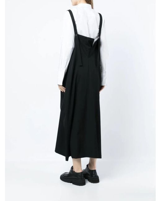 Y's Yohji Yamamoto Black Square-neck Wool Dress
