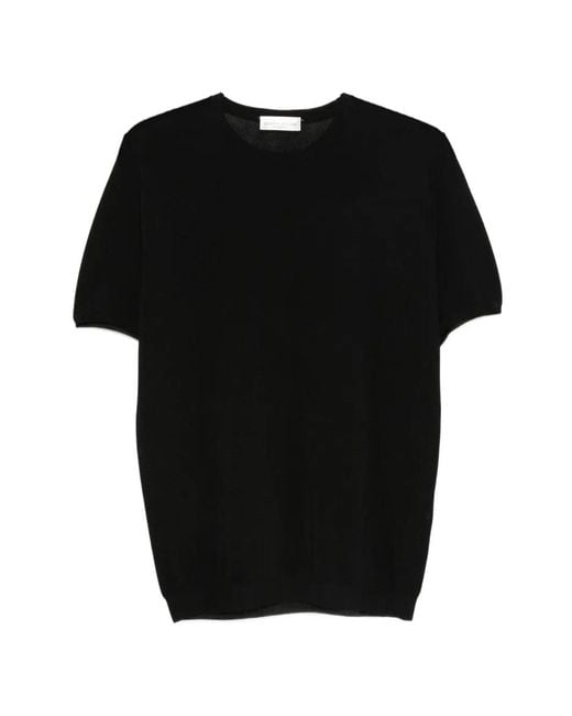 Roberto Collina Black Ribbed T-Shirt for men