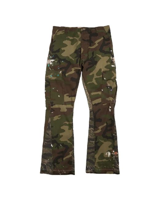 GALLERY DEPT. Green La Flare Paint-Splatter Cargo Pants for men