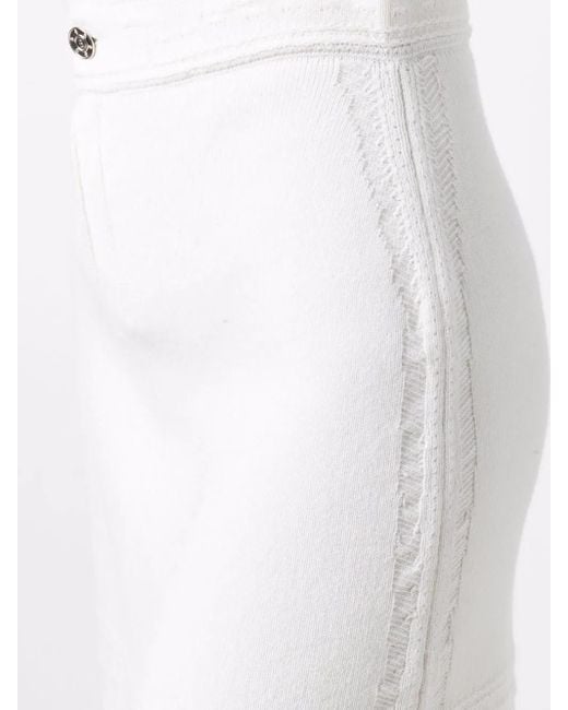 Barrie Mini-Rok Met Contrasterend Stiksel in het White