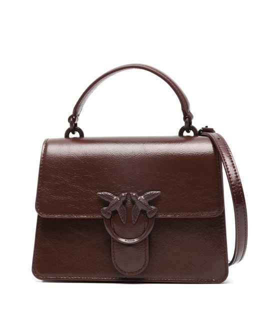 Pinko Brown Mini Love Bag One Top Handle Light Small Handbag