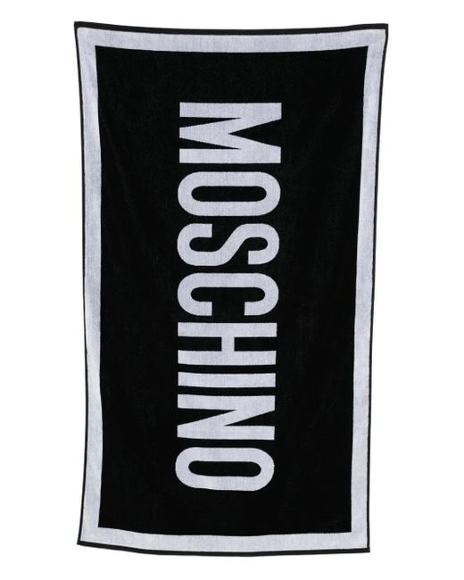 Moschino Black Strandtuch mit Jacquard-Logo