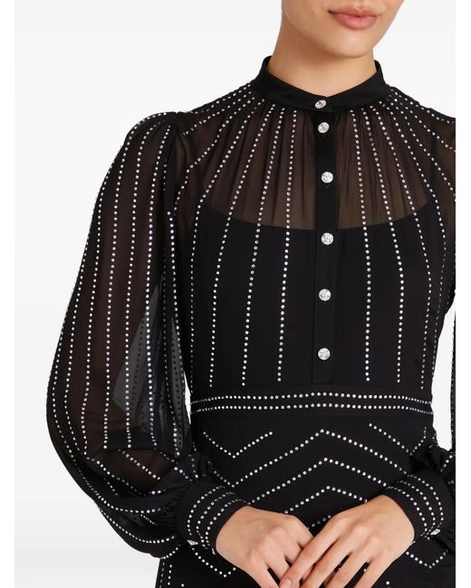 Temperley London Black Villanelle Buttoned Embellished Maxi Dress