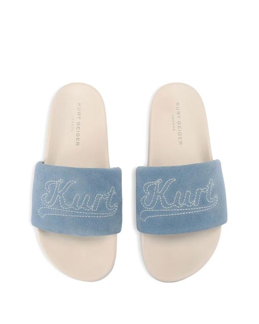 Kurt Geiger Blue Suede Sliders for men