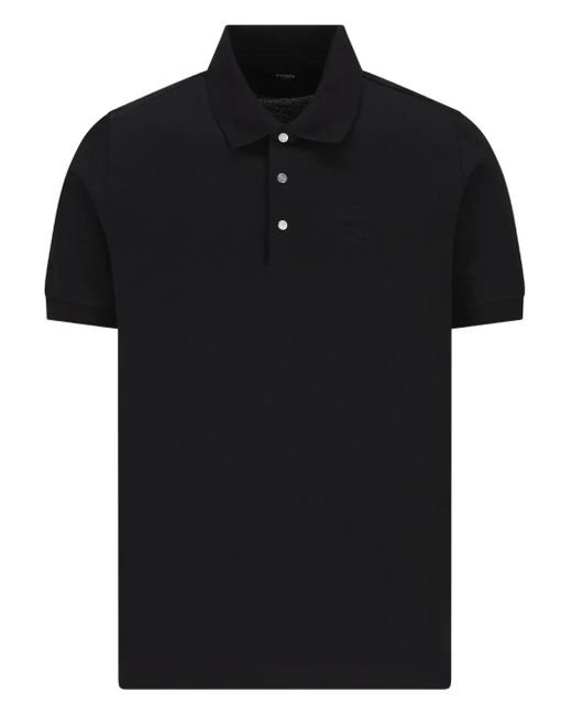Fendi Black Polo Shirt With Logo for men