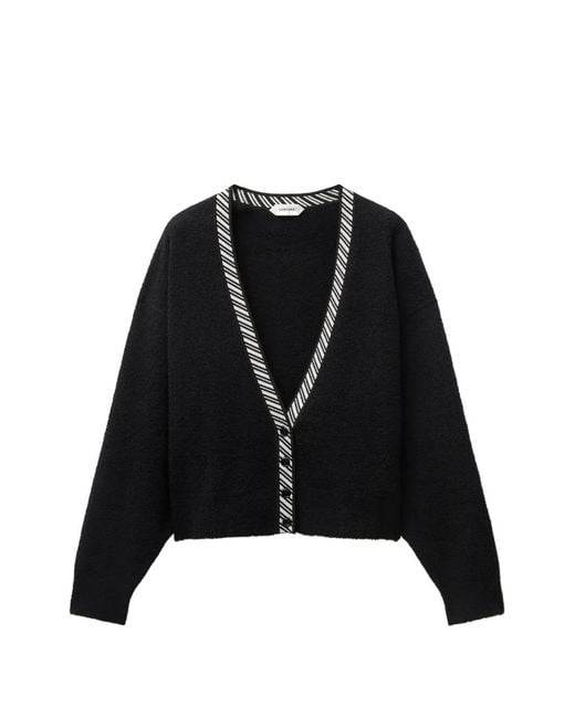 Versace Black Terry-Knit Cotton V-Neck Cardigan