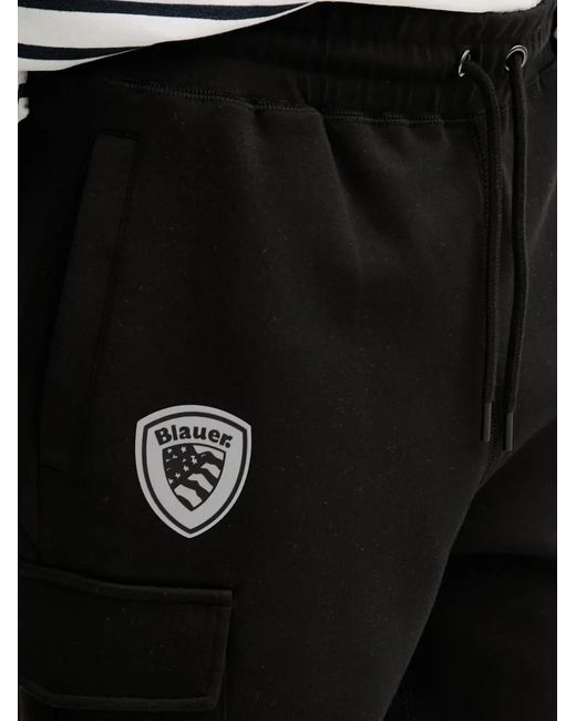 Blauer Black Logo-Patch Drawstring Track Pants for men