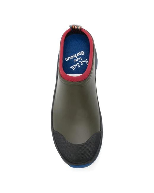 Barbour Blue X Paul Smith Lug-Sole Clogs