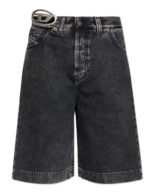DIESEL Black Denim Bermuda Shorts