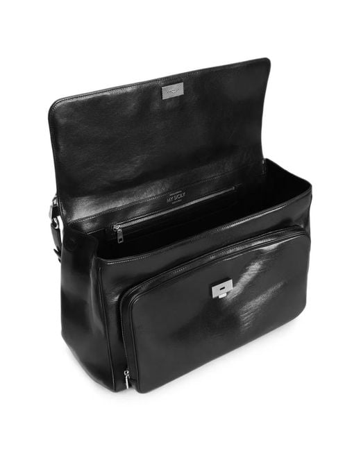 Dolce & Gabbana Black My Sicily Calfskin Handbag for men