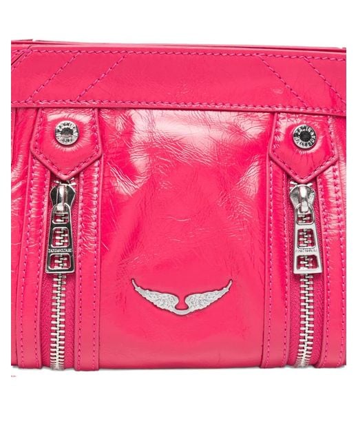 Zadig & Voltaire Pink Sunny Mood Patent-Leather Shoulder Bag