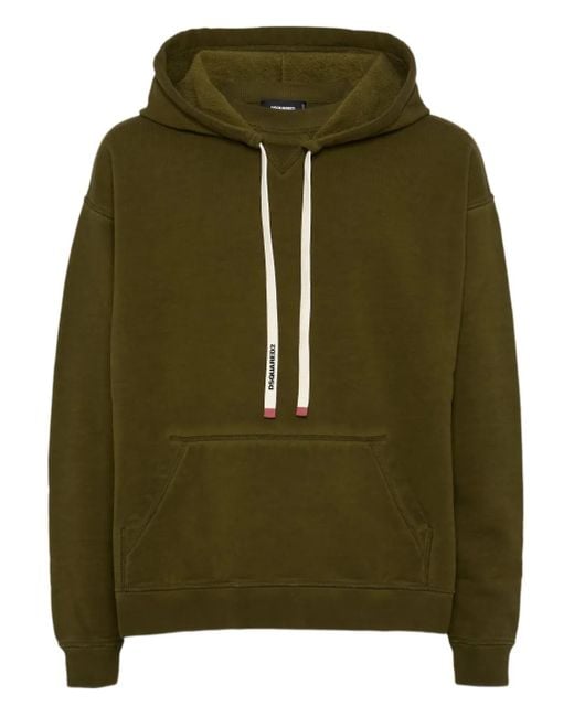 DSquared² Green Khaki Pull-Over Hoodie for men