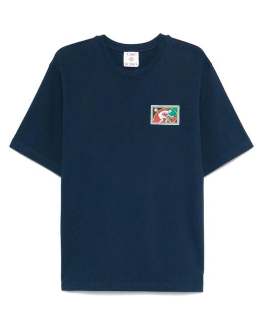 Camiseta con detalle de parche Casablanca de hombre de color Blue