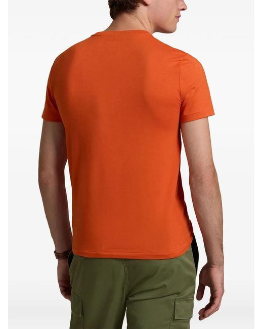 Polo Ralph Lauren Orange Logo-Embroidered T-Shirt for men