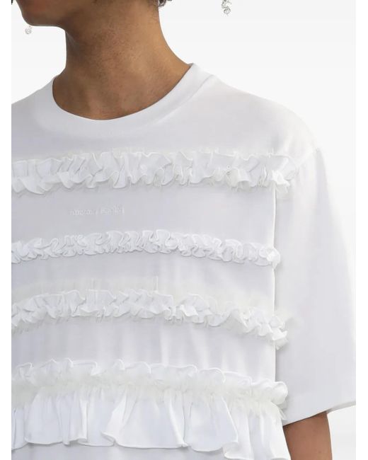 メンズ Simone Rocha ラッフルディテール Tシャツ White