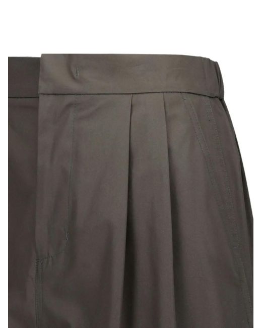 Amomento Gray Two-Tuck Wide-Leg Shorts for men