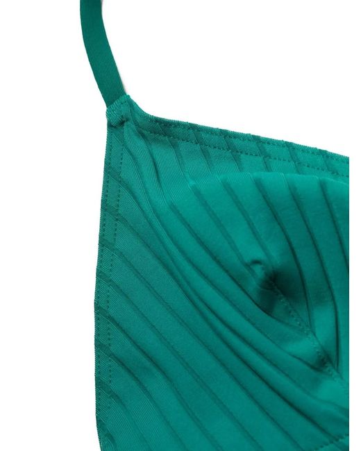Eres Green Ribbed Triangle Bikini Top