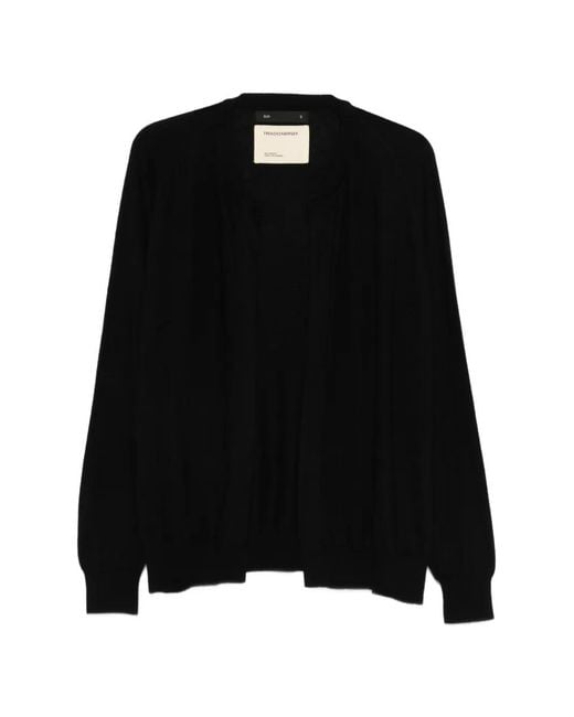 Frenckenberger Black Open-Front Cardigan