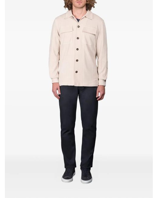 Moorer Natural Nowel-U08 Corduroy Patch-Pocket Overshirt for men