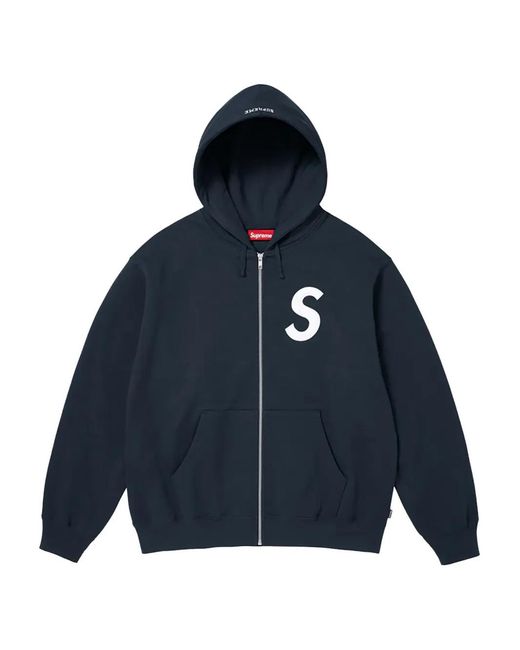 Supreme Blue S Logo Zip-Up Hoodie for men