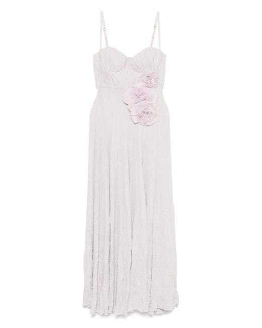 Elisabetta Franchi フローラルアップリケ ドレス White