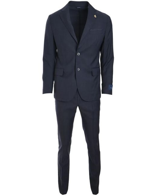 Tombolini Blue Virgin Wool Suit for men