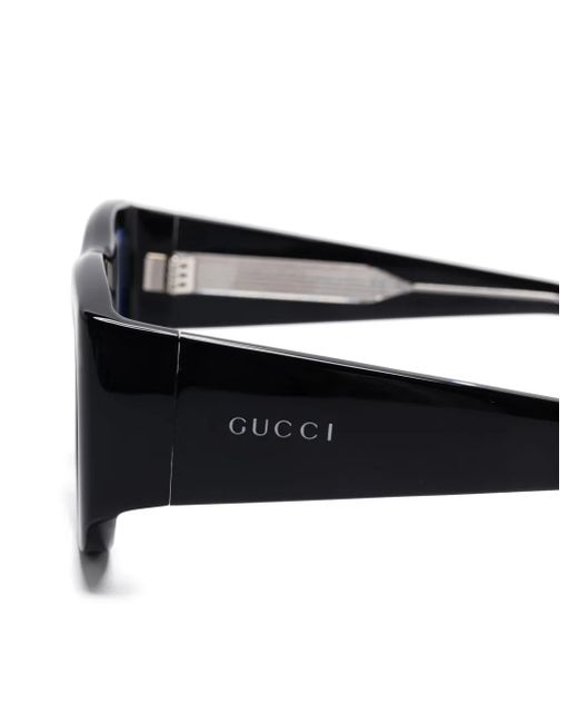 Gucci Black Geometric-Frame Glasses