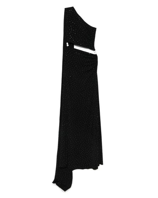 Nissa Black One-Shoulder Dress