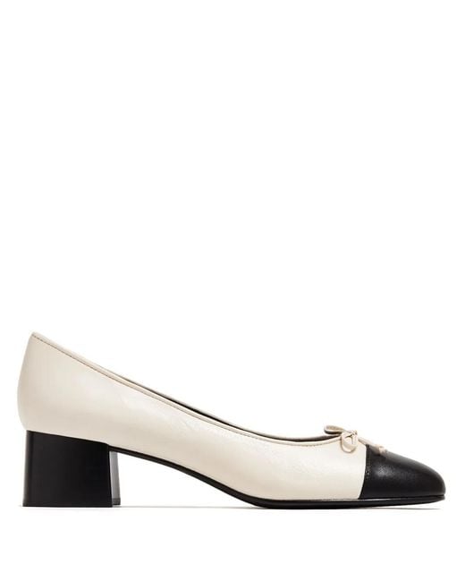 Tory Burch Natural Pump Cap-Toe