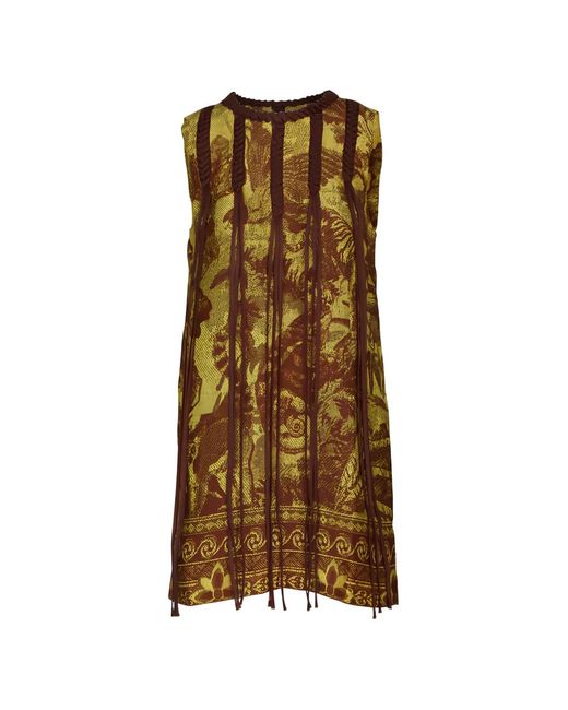 ALÉMAIS Natural Braided-Fringe Mini Dress