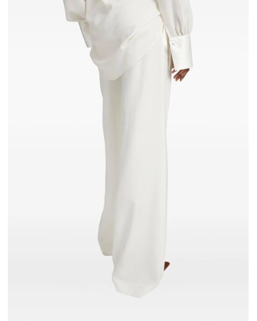 Pantalones con bordado y raya lateral Ermanno Scervino de color White