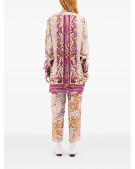 Pierre Louis Mascia Pink Aloe Mandarin-Collar Silk Shirt