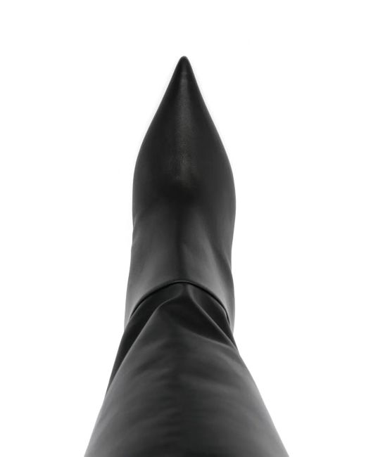 Casadei Black 'Superblade' Leather High Boots