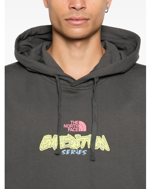 The North Face Gray Graphic-Print Hoodie for men