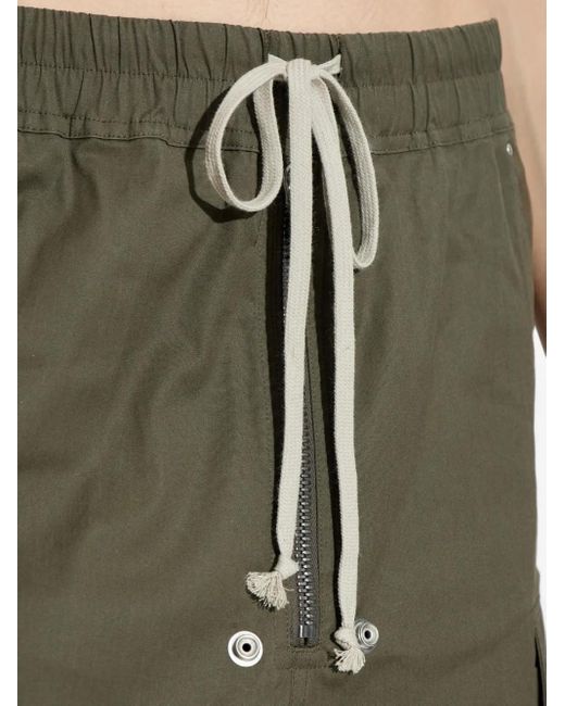 Rick Owens Green Drawstring Cargo Trousers for men