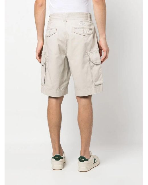 Polo Ralph Lauren Natural Logo-Patch Cotton Cargo Shorts for men
