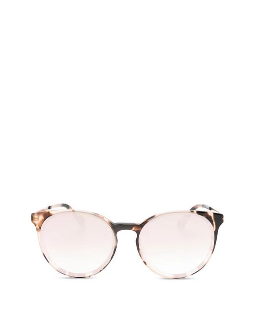 McQueen Natural Tortoiseshell-Effect Round-Frame Sunglasses