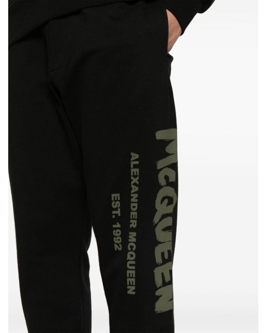 Pantalon de jogging à logo imprimé Alexander McQueen pour homme en coloris Black