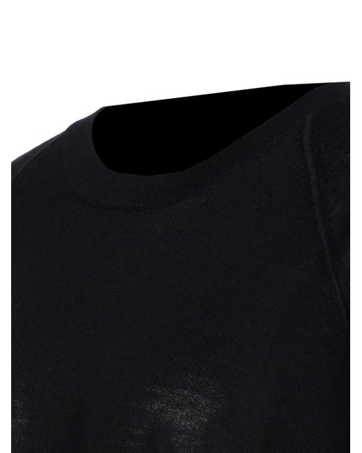 Pinko Black Relaxed-Fit Wool Sweater With Seam Detail