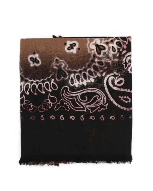 Destin Black Paisley-Print Scarf for men