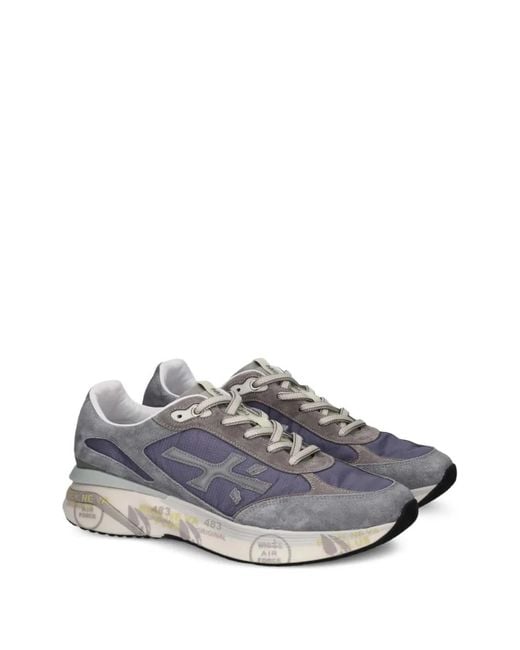 Premiata White Flat Shoes Suede for men