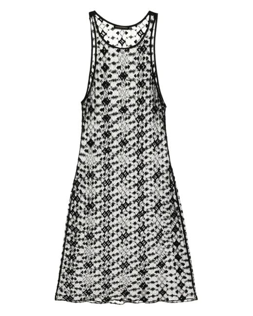Kiki de Montparnasse White Diamante-Embroidered Midi Dress