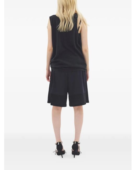 Area Black Logo-Embroidered Knee-Length Shorts