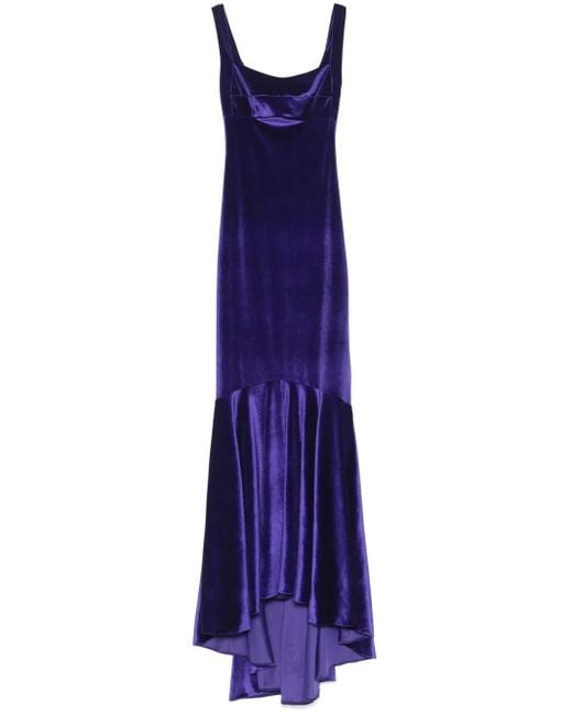 Atu Body Couture Purple Velvet Mermaid Gown
