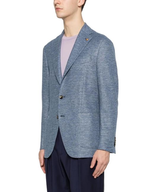 Latorre Blue Button-Fastening Blazer for men