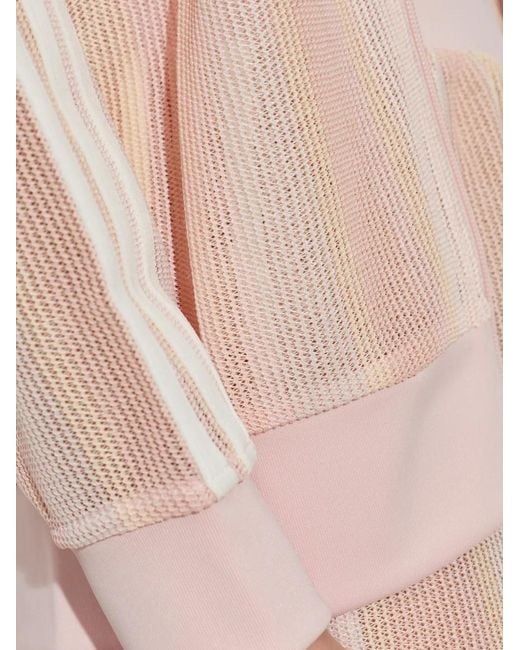 Adidas Pink Striped Mesh Jacket