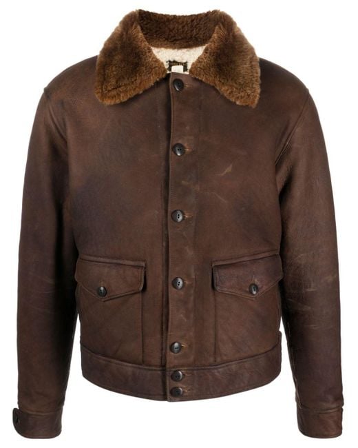 RRL Brown Peyton Leather Jacket for men