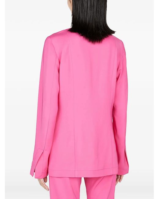 Marco Rambaldi Pink Raffaella Heart-Button Fitted Jacket