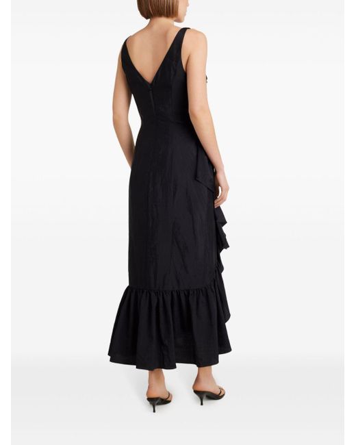 Cinq À Sept Black Mimi Draped-detailing Dress